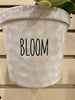 White Ceramic Hanging Pots - Three Styles available at Quilted Cabin Home Decor. The Bloom Pot is shown.