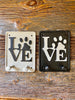 Dog Love Iron Hanger in two colours available at Quilted Cabin Home Decor.