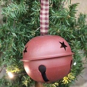 Burgundy Jingle Bell Ornament available at Quilted Cabin Home Decor.