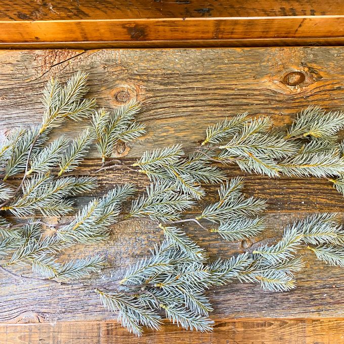 Balsam Fir Teardrop Garland available at Quilted Cabin Home Decor.