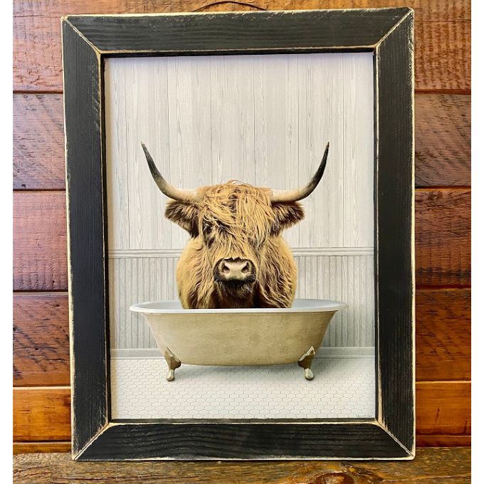 Longhorn Clawfoot Bathroom Picture available at Quilted Cabin Home Decor in Airdrie, Alberta
