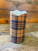 Fall Plaid Candles - Two Sizes available at Quilted Cabin Home Decor.