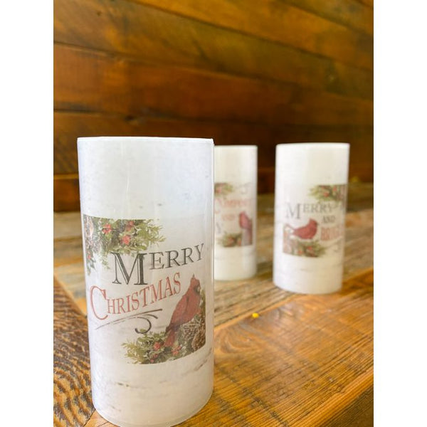 Christmas Votive Candles - Three Styles available at Quilted Cabin Home Decor.