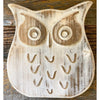 Tan and Whitewashed Wooden Owls - Two Colors available at Quilted Cabin Home Decor.