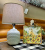 White Scallop Lamp available at Quilted Cabin Home Decor.