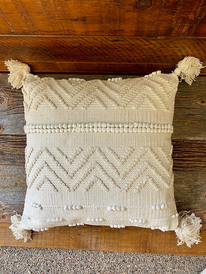 The Natural Zig Zag Throw Pillow available at Quilted Cabin Home decor