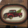 Braided Christmas Red Truck Trivets, Placemats & Runners available at Quilted Cabin Home Decor