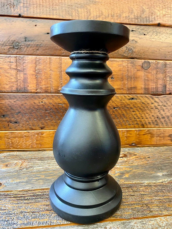  Black Chunky Candlestick - Two Sizes available at Quilted Cabin Home Decor.