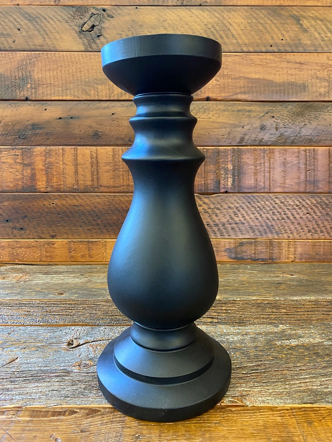  Black Chunky Candlestick - Two Sizes available at Quilted Cabin Home Decor.