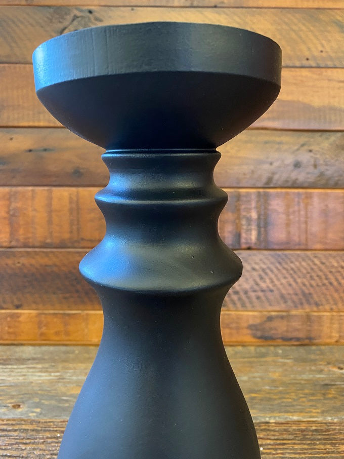  .Black Chunky Candlestick - Two Sizes available at Quilted Cabin Home Decor.