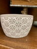 Flower Pattern Pottery Planter available at quilted cabin home decor.
