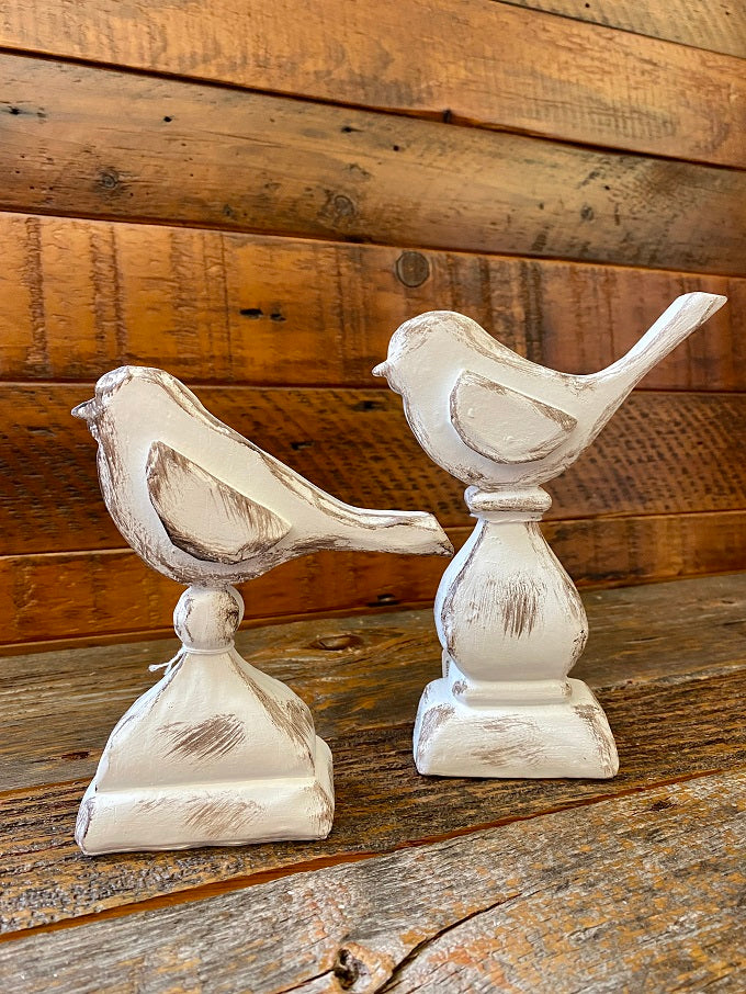 Distressed White Bird - Two Sizes available at Quilted Cabin Home Decor.