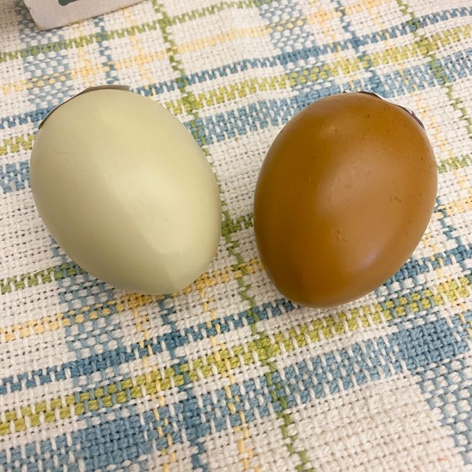 Resin Eggs - Two Colours available at Quilted Cabin Home Decor.