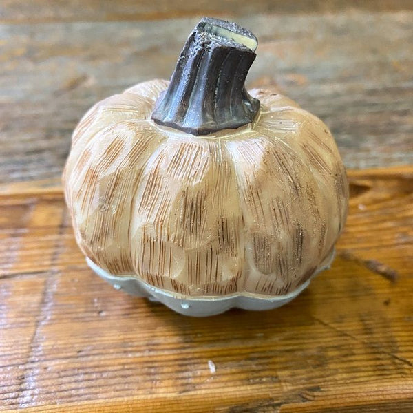 Farmhouse Orange and Gray Mini Pumpkin available at Quilted Cabin Home Decor.