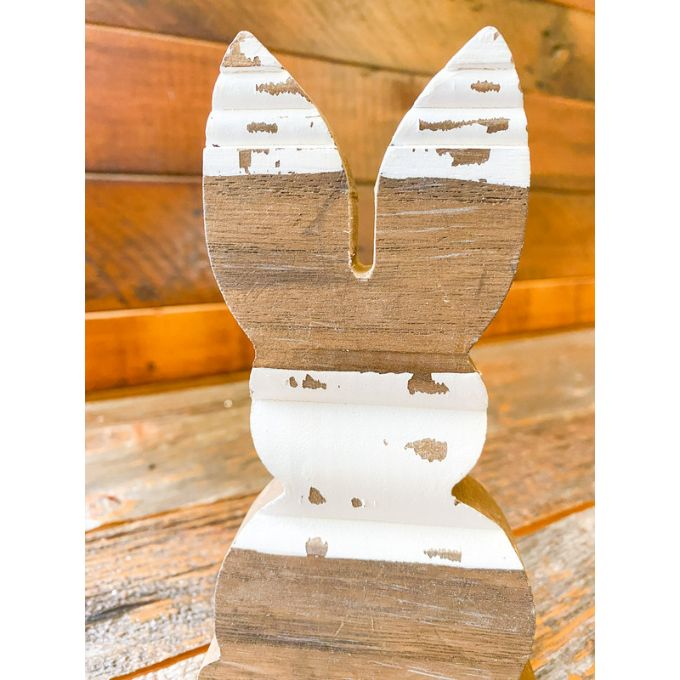 Chippy Wood Bunny available at Quilted Cabin Home Decor.
