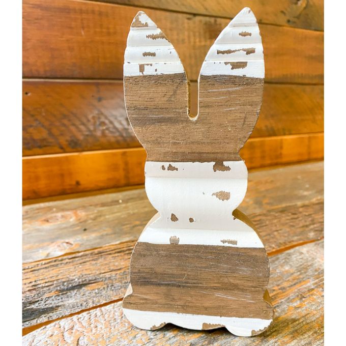 Chippy Wood Bunny available at Quilted Cabin Home Decor.
