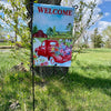 Red Farm Truck Garden Flag available at Quilted Cabin Home Decor.