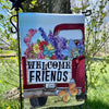 Welcome Friends Garden Flag available at Quilted Cabin Home Decor
