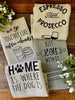 Waffle Tea Towels - Four styles available at Quilted Cabin Home Decor.
