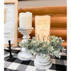 Wood Pillar Candle Holders - White, Black and Natural available at  Quilted Cabin Home Decor.