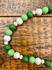 Green and Cream Bead Garland available at quilted Cabin Home Decor.