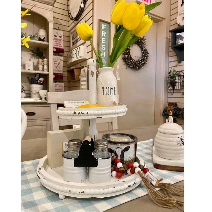 Enamel Caddy Salt & Pepper Shakers available at Quilted Cabin Home Decor.