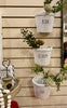 White Ceramic Hanging Pots - Three Styles available at Quilted Cabin Home Decor.