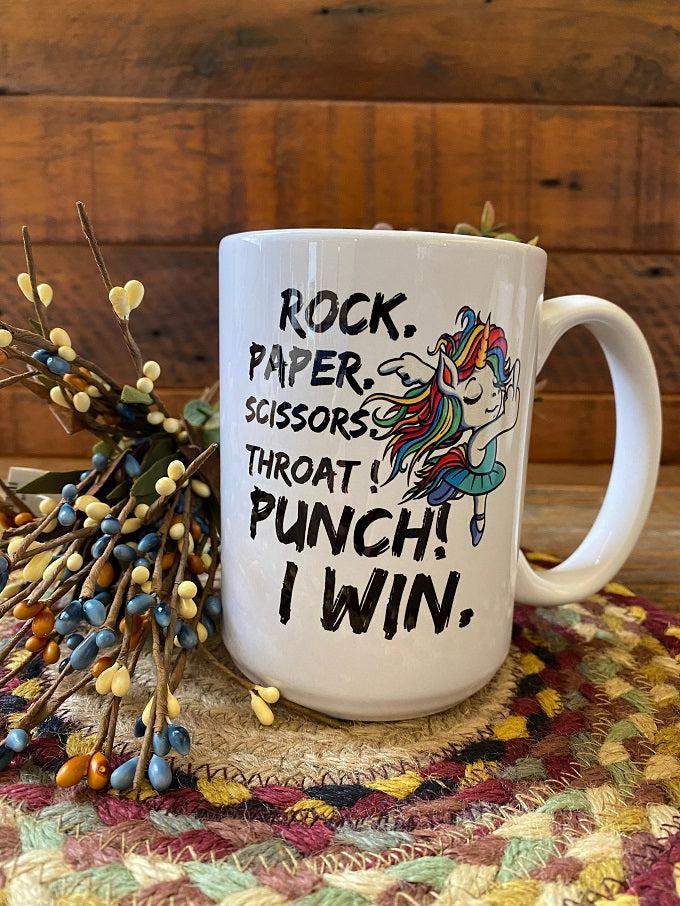 Retro Flower 18oz Coffee Mug - Rock Paper Scissors