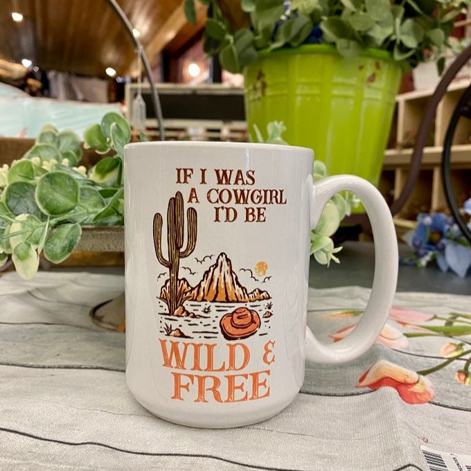 Wild and Free Mug available at Quilted Cabin Home Decor